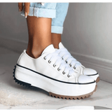Women's Platform Sneakers with Lace-Up Closure and Chunky Sole