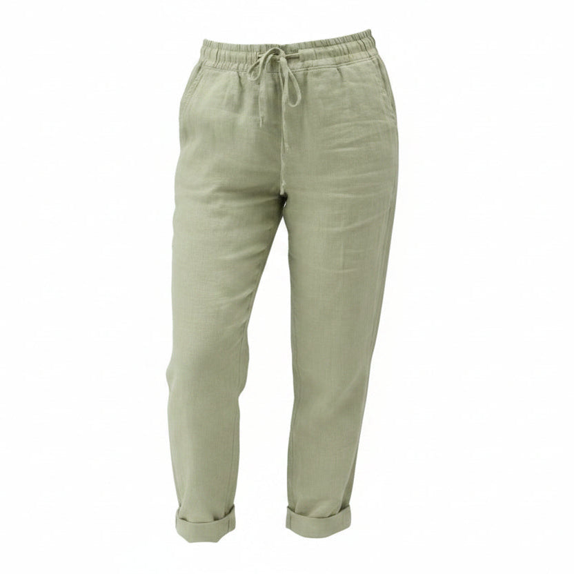 Women's Casual Trousers with Elastic Drawstring Waist and Side Pockets