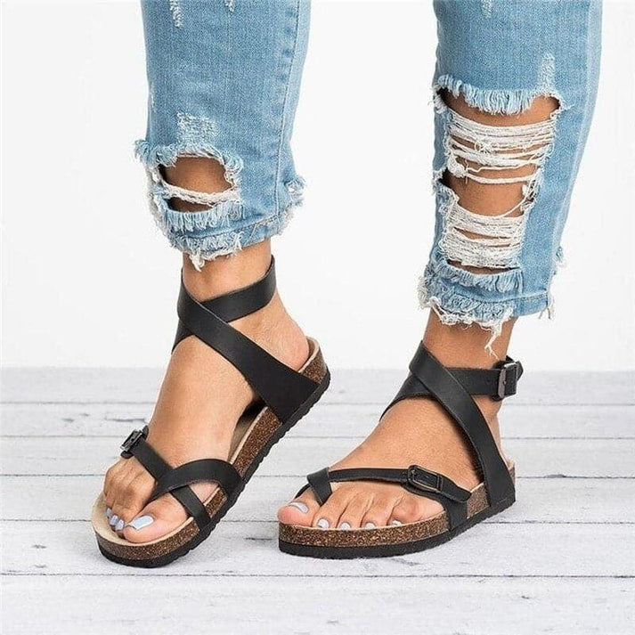 Women's Gladiator Sandals with Ankle Strap and Toe Ring