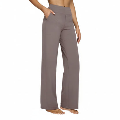 Women's High-Waist Wide-Leg Trousers with Side Pockets