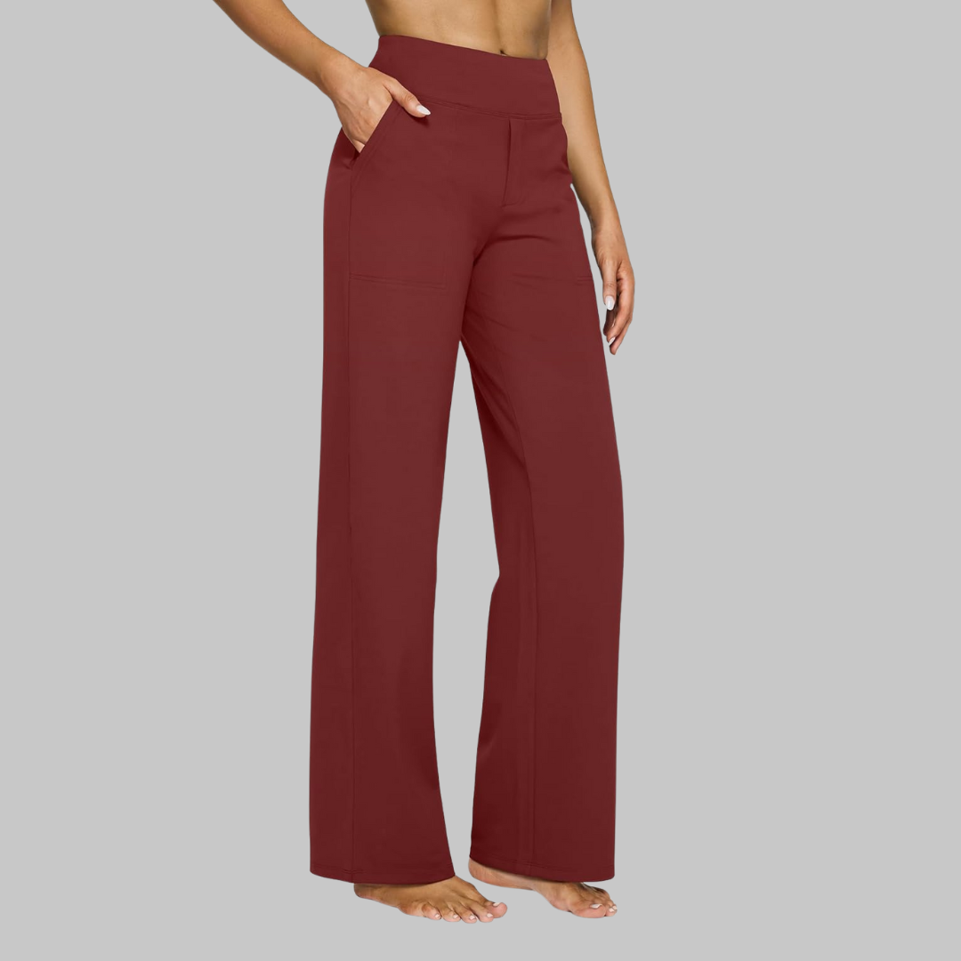Women's High-Waist Wide-Leg Trousers with Side Pockets