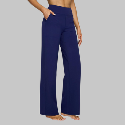 Women's High-Waist Wide-Leg Trousers with Side Pockets