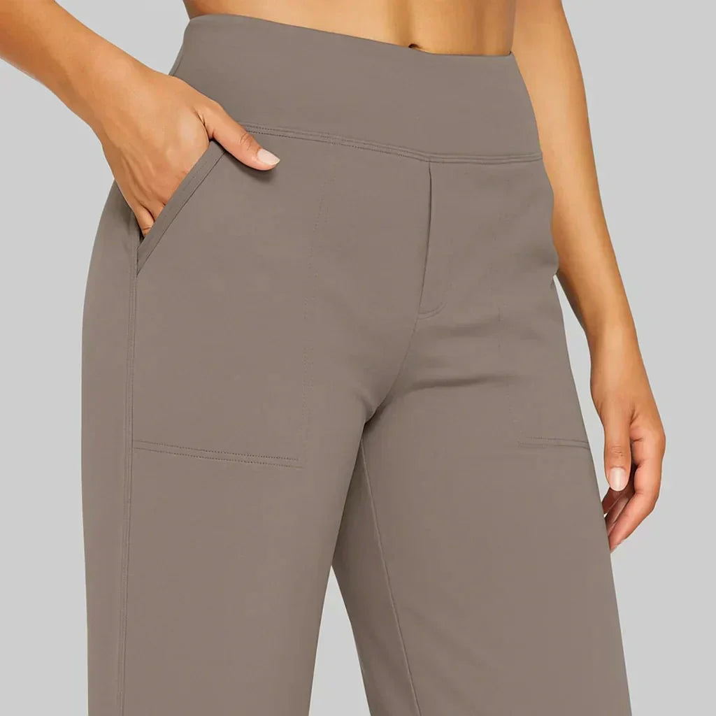 Women's High-Waist Wide-Leg Trousers with Side Pockets