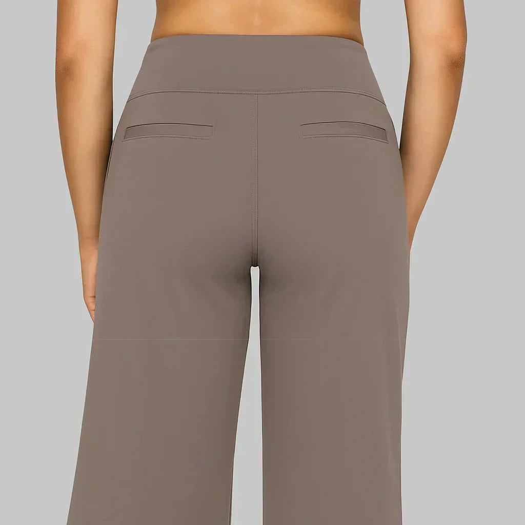 Women's High-Waist Wide-Leg Trousers with Side Pockets