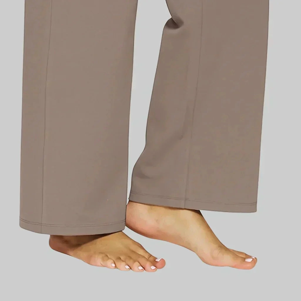 Women's High-Waist Wide-Leg Trousers with Side Pockets
