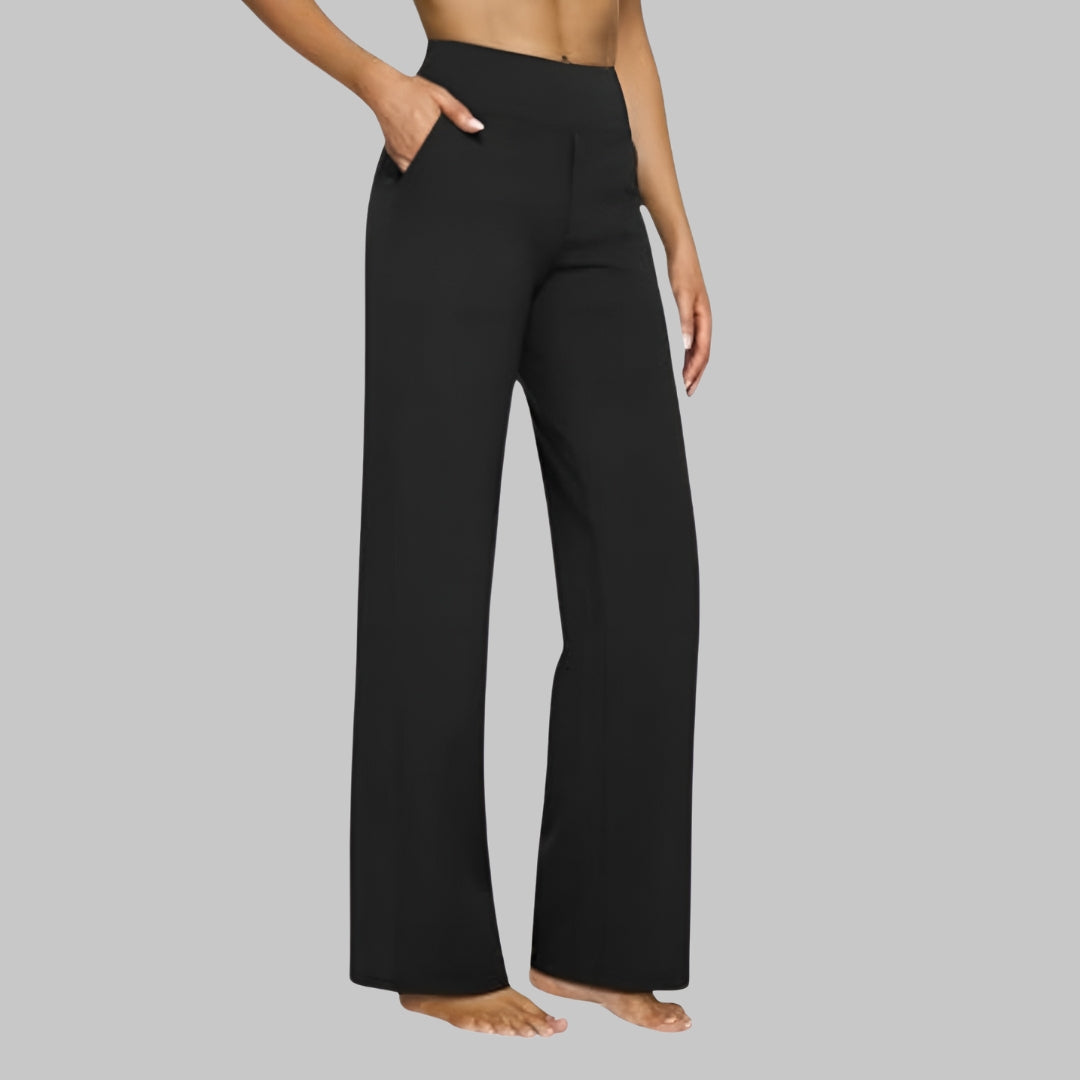 Women's High-Waist Wide-Leg Trousers with Side Pockets