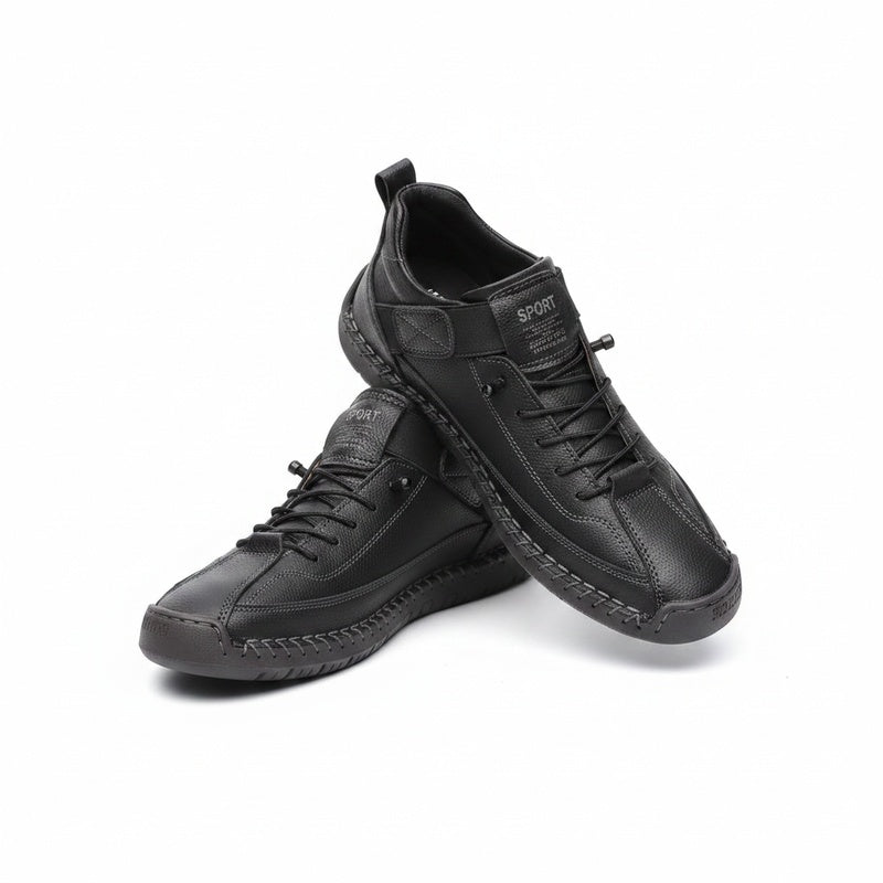 Women's Lace-Up Sneakers with Ankle Strap and Stitched Sole
