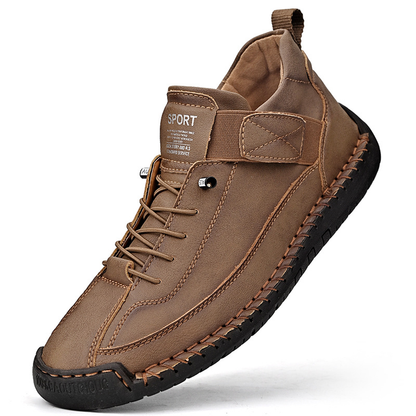 Women's Lace-Up Sneakers with Ankle Strap and Stitched Sole