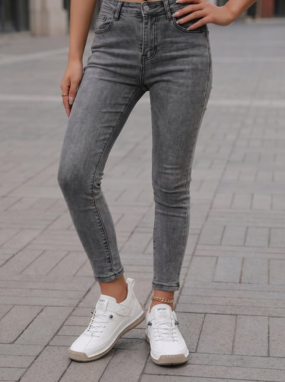 Women's Lace-Up Sneakers with Ankle Strap and Stitched Sole