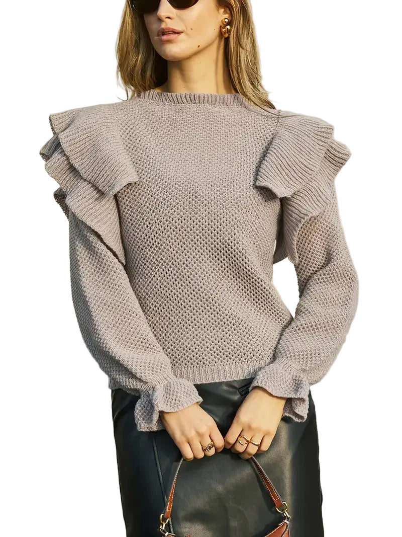 Women's Layered Ruffle Sleeve Sweater