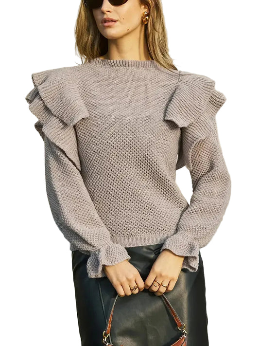 Women's Layered Ruffle Sleeve Sweater