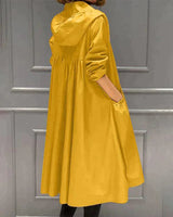 Women's Long Hooded Trench Coat with Zip Closure and A-line Silhouette