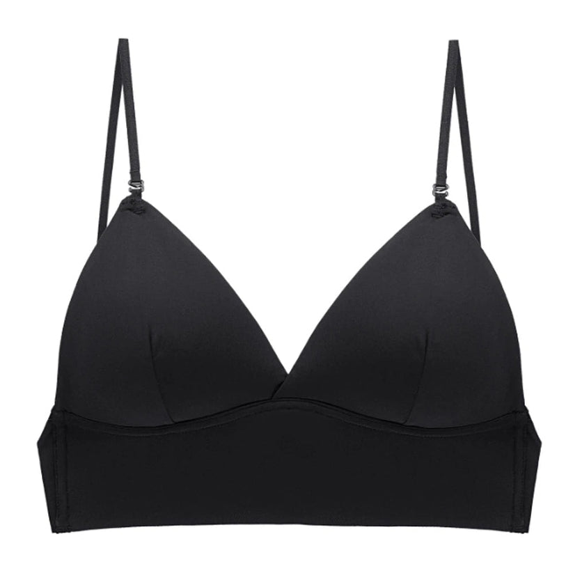 Women's Low Back Bra with Deep V-Neck and Adjustable Straps