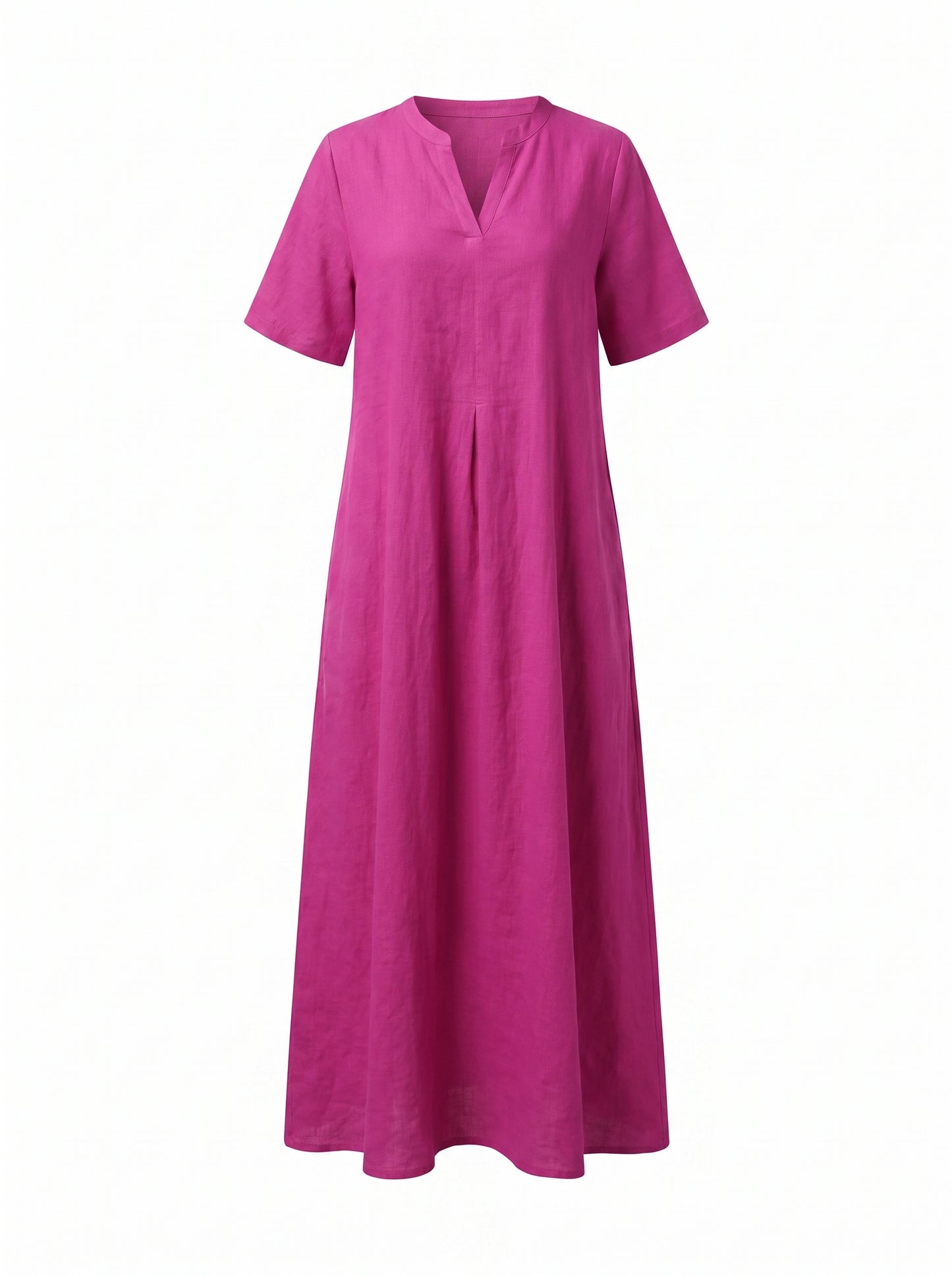Women's Maxi Dress Short Sleeve with V-Neck