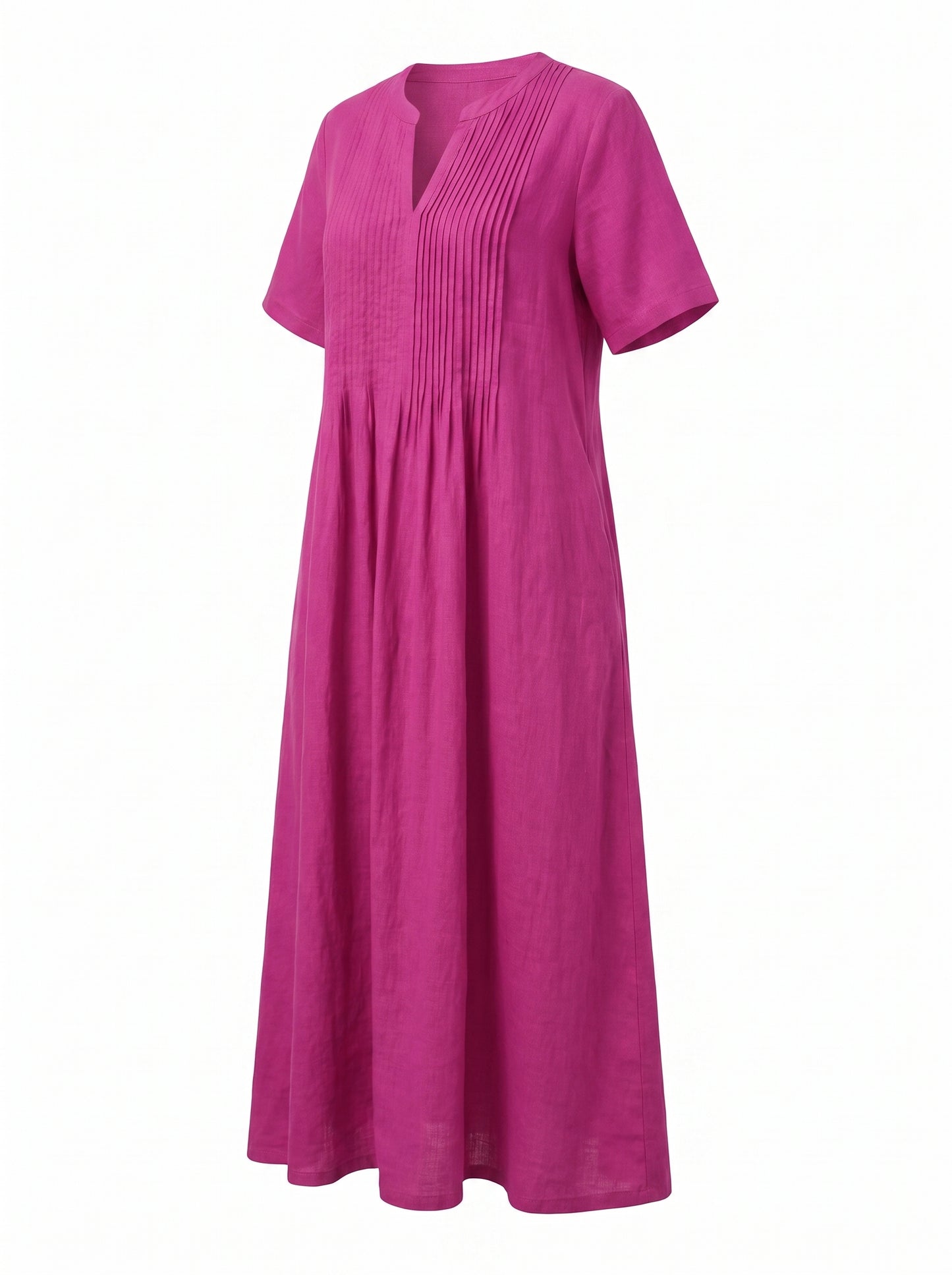 Women's Maxi Dress Short Sleeve with V-Neck