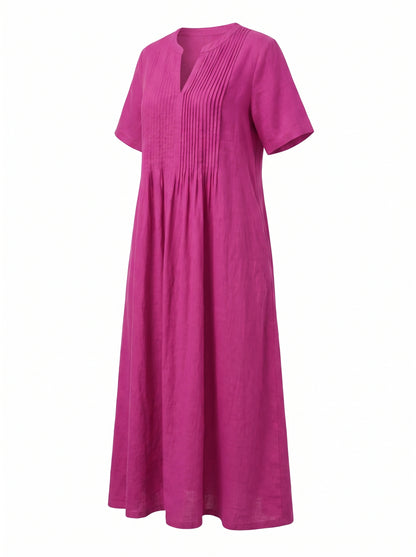 Women's Maxi Dress Short Sleeve with V-Neck