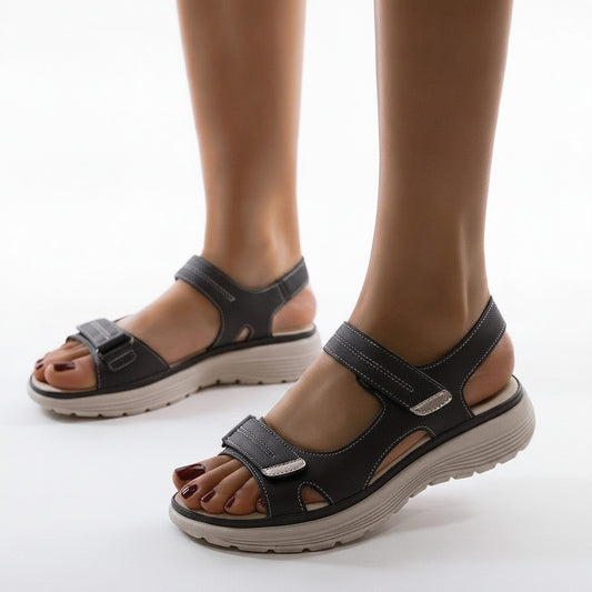 Women's Orthopedic Sandals with Adjustable Velcro Straps and Platform Sole