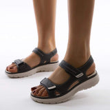 Women's Orthopedic Sandals with Adjustable Velcro Straps and Platform Sole