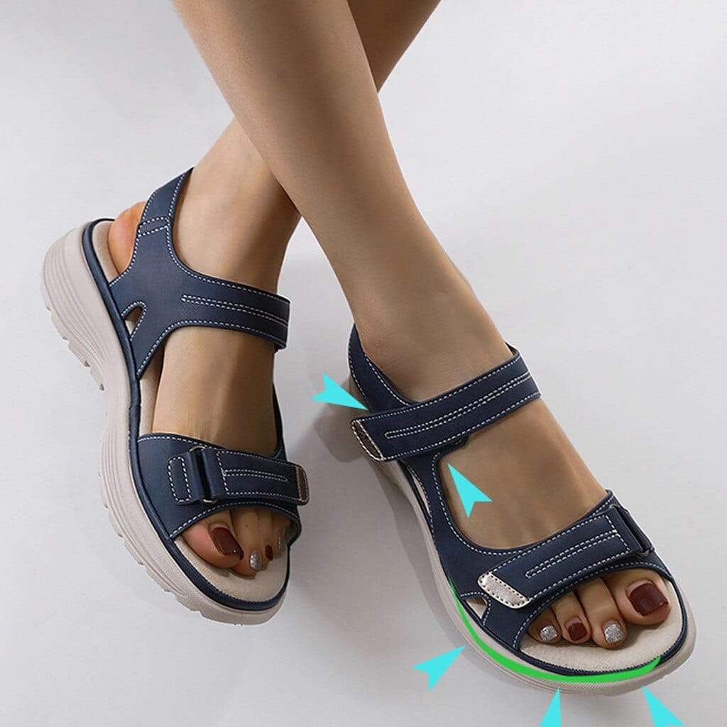Women's Orthopedic Sandals with Adjustable Velcro Straps and Platform Sole