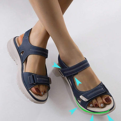 Women's Orthopedic Sandals with Adjustable Velcro Straps and Platform Sole