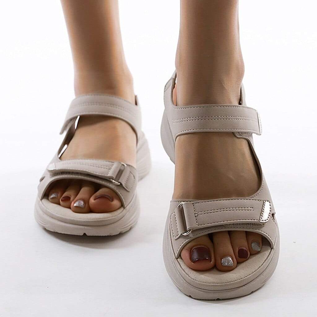 Women's Orthopedic Sandals with Adjustable Velcro Straps and Platform Sole
