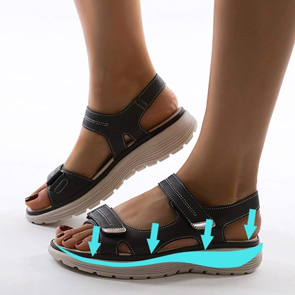 Women's Orthopedic Sandals with Adjustable Velcro Straps and Platform Sole