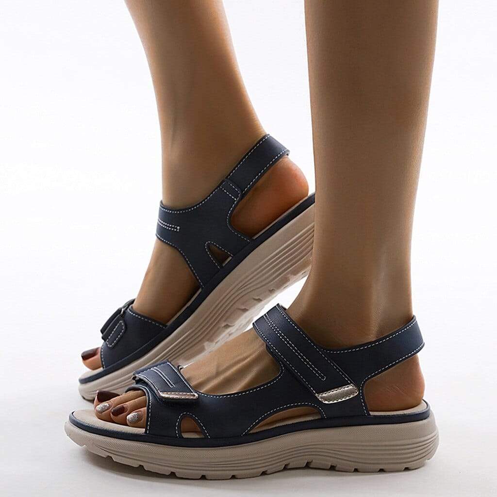 Women's Orthopedic Sandals with Adjustable Velcro Straps and Platform Sole