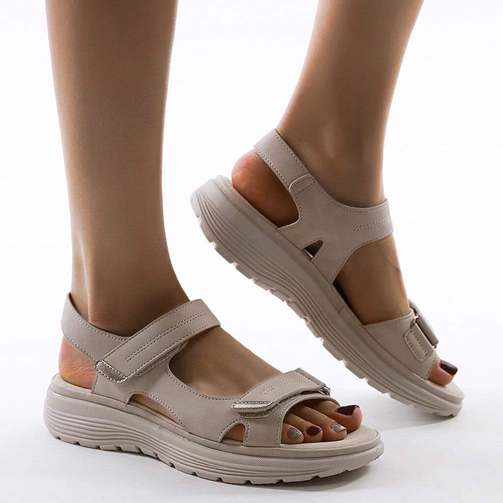 Women's Orthopedic Sandals with Adjustable Velcro Straps and Platform Sole