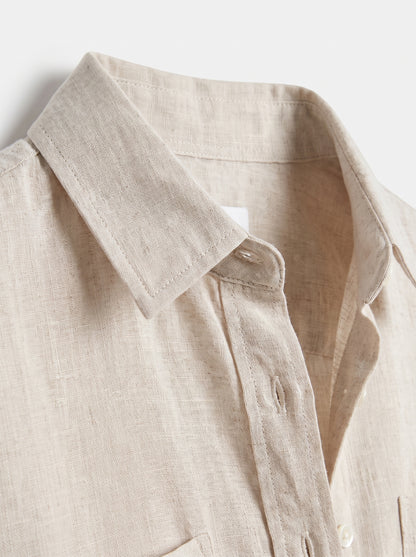 Women's Oversized Button-Down Shirt with Long Sleeves and Classic Collar