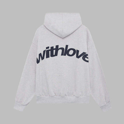 Women's Oversized Hoodie with Hood and Graphic Back Print