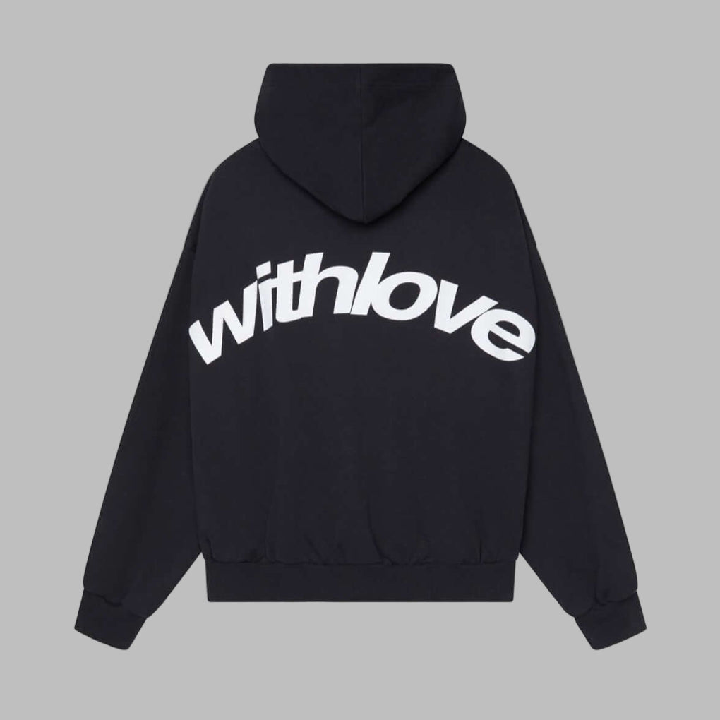 Women's Oversized Hoodie with Hood and Graphic Back Print