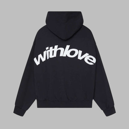 Women's Oversized Hoodie with Hood and Graphic Back Print