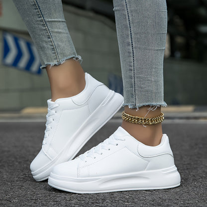 Women's Platform Sneakers with Lace-Up Closure and Chunky Sole