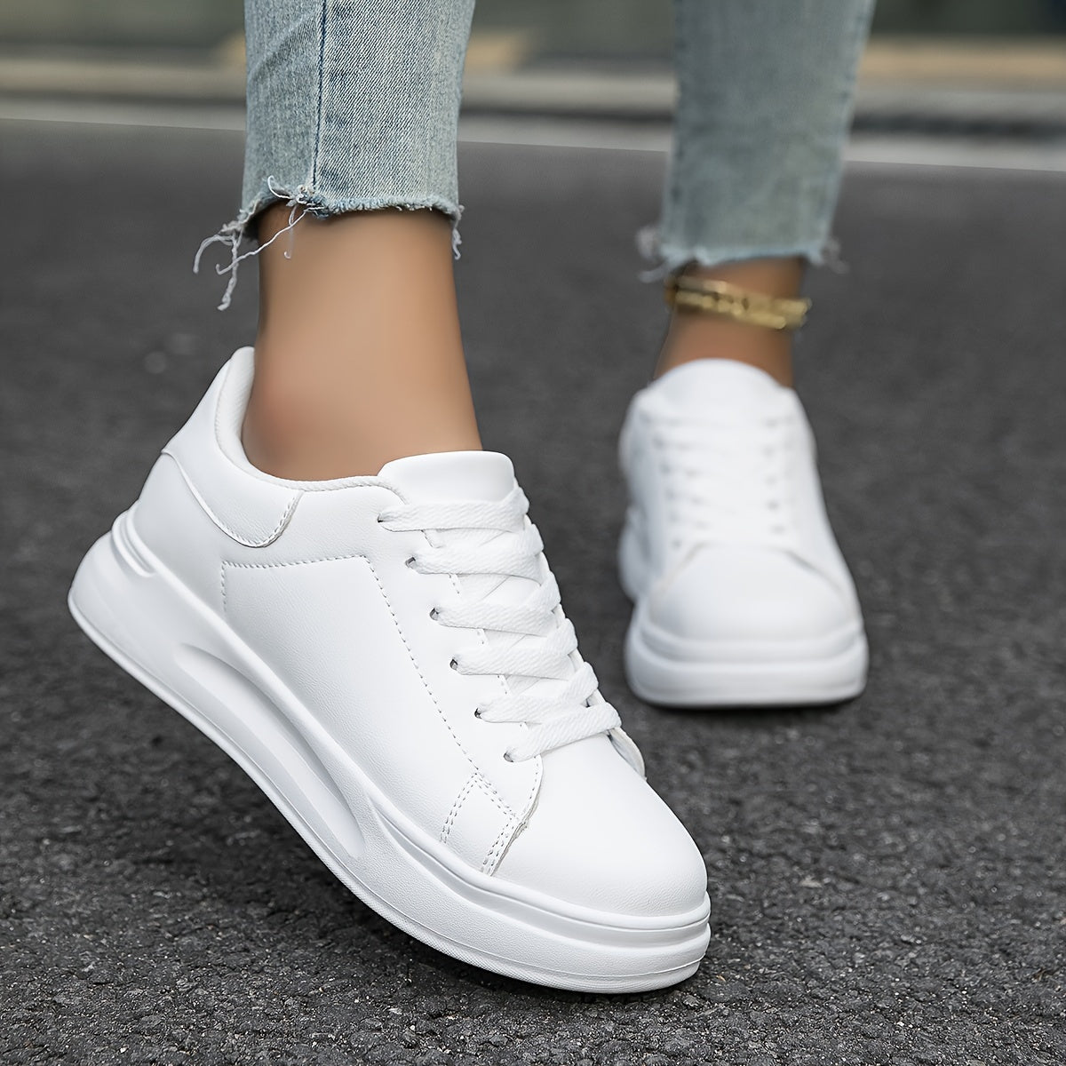 Women's Platform Sneakers with Lace-Up Closure and Chunky Sole