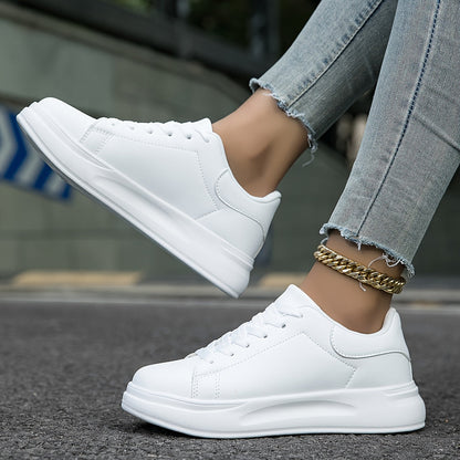 Women's Platform Sneakers with Lace-Up Closure and Chunky Sole