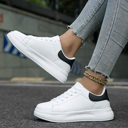 Women's Platform Sneakers with Lace-Up Closure and Chunky Sole