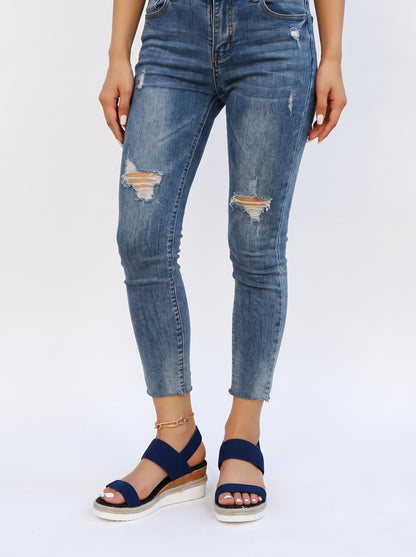 Women's Platform Wedge Sandals with Open Toe and Elastic Strap