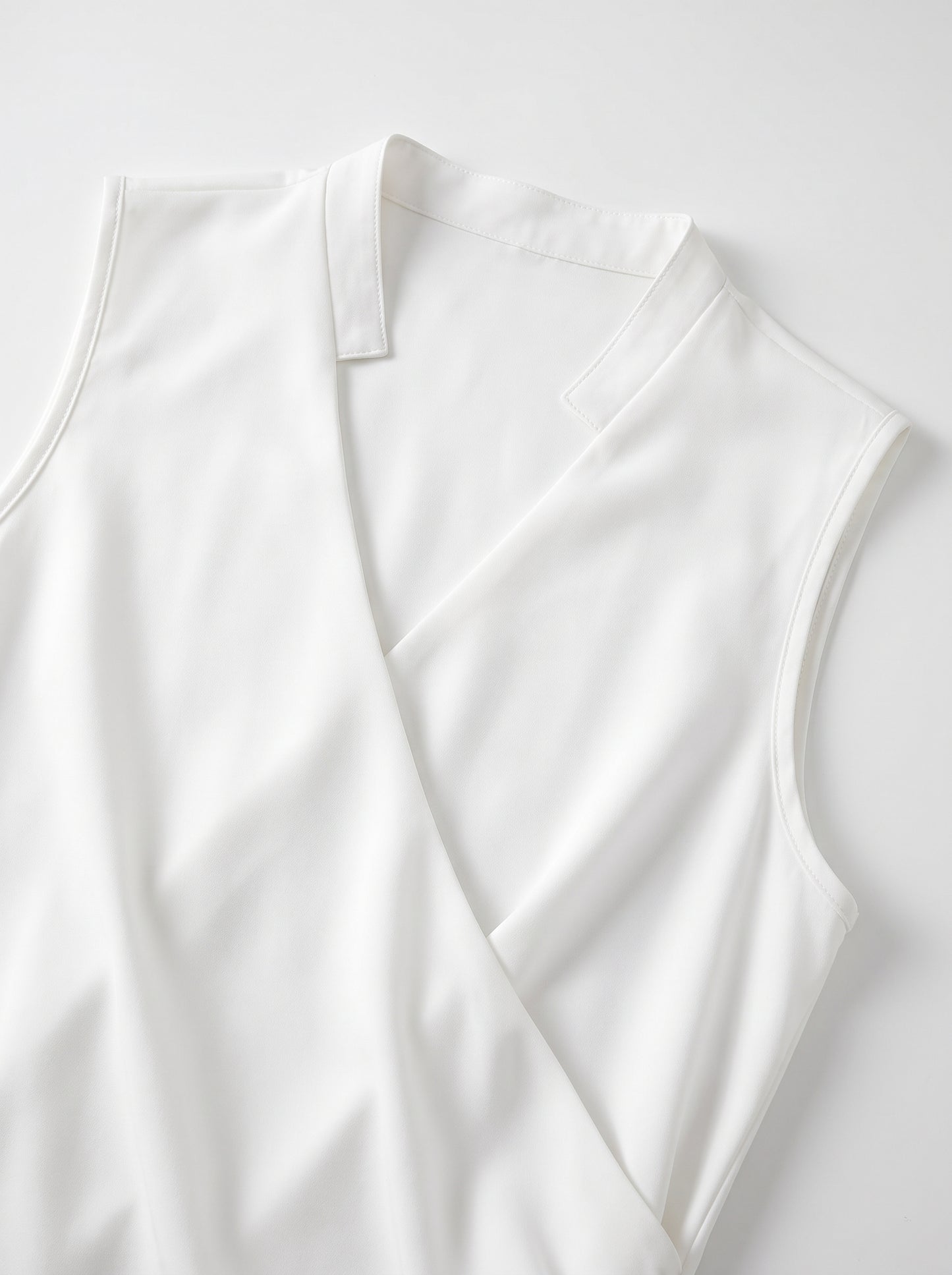 Women's Sleeveless Blouse with V-Neck and Wrap Front