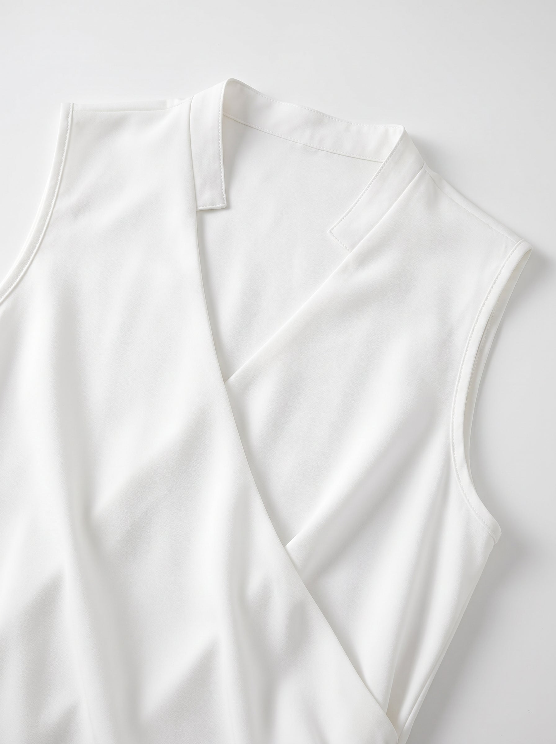 Women's Sleeveless Blouse with V-Neck and Wrap Front