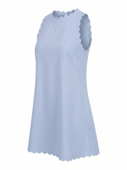 Women's Sleeveless Mini Dress with A-Line Silhouette