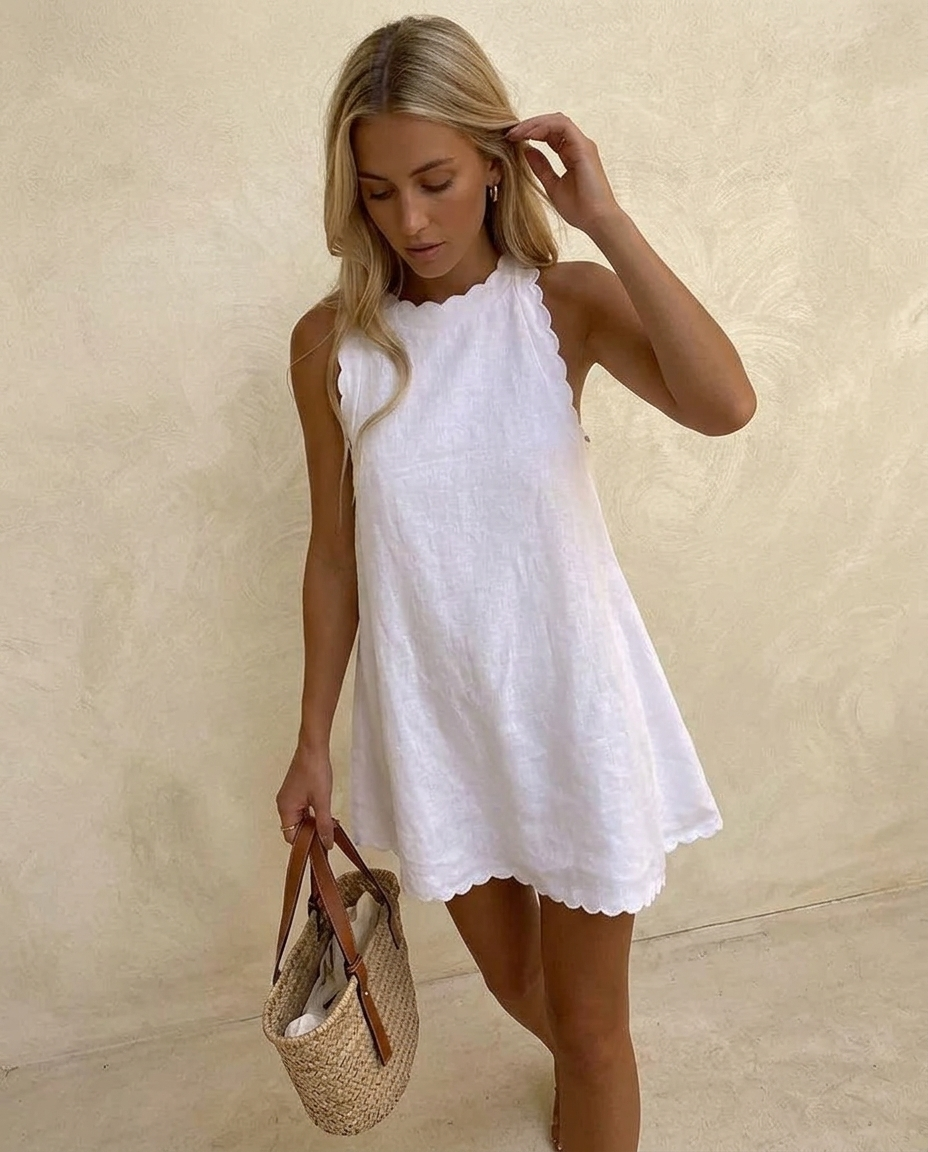 Women's Sleeveless Mini Dress with A-Line Silhouette