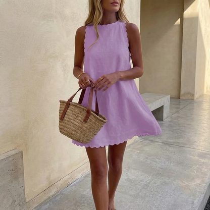 Women's Sleeveless Mini Dress with A-Line Silhouette