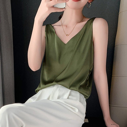 Women's Sleeveless Tank Top with V-Neck