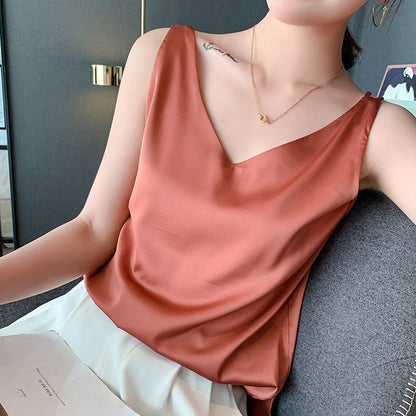 Women's Sleeveless Tank Top with V-Neck