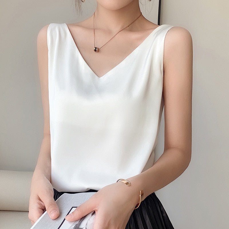 Women's Sleeveless Tank Top with V-Neck