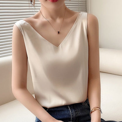 Women's Sleeveless Tank Top with V-Neck