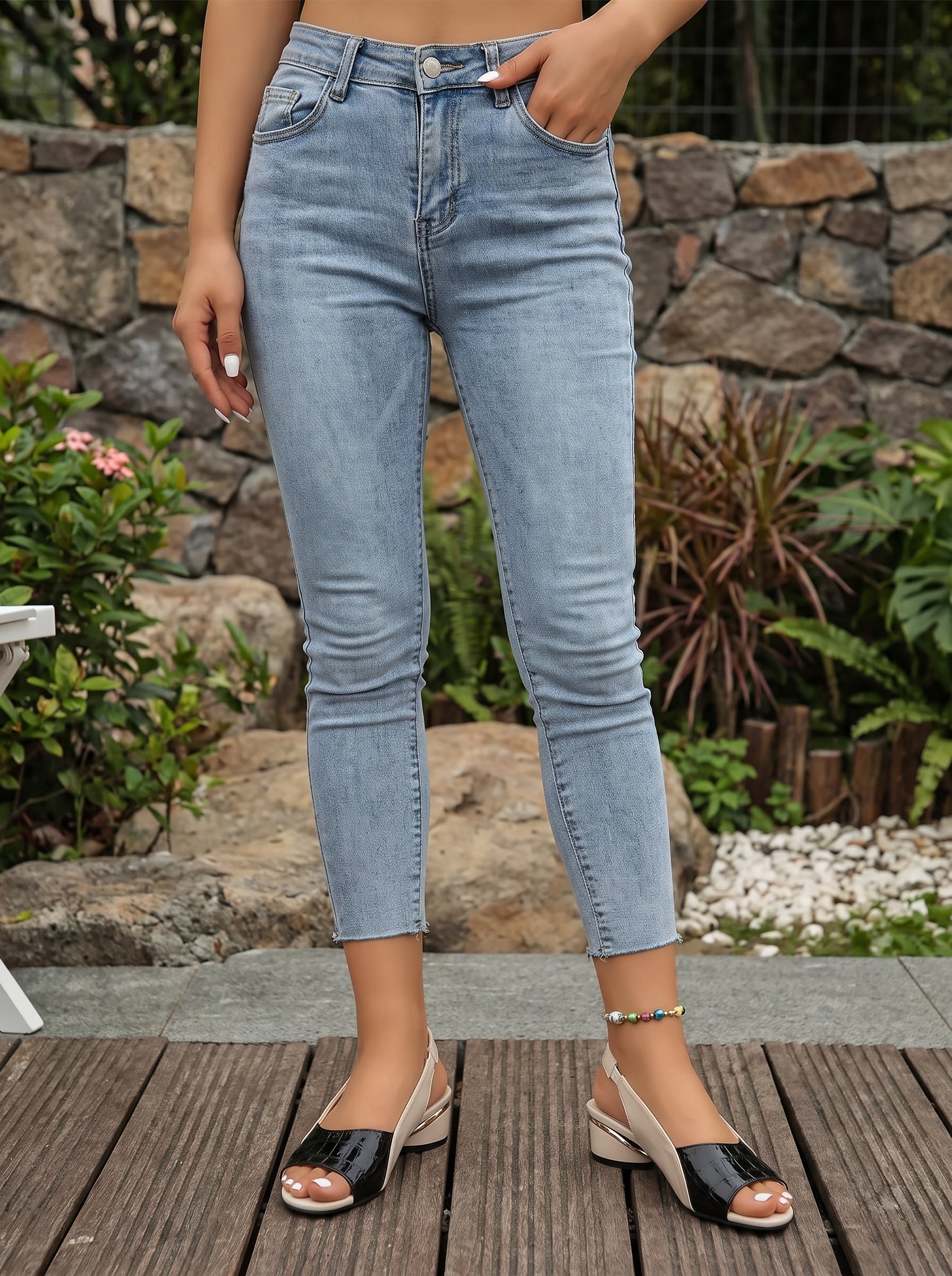 Women's Slingback Sandals with Open Toe and Low Block Heel