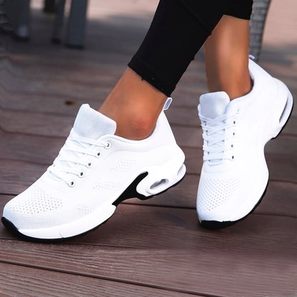 Women's Sneakers with Air Cushion Sole and Lace-Up Closure