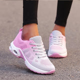 Women's Sneakers with Air Cushion Sole and Lace-Up Closure