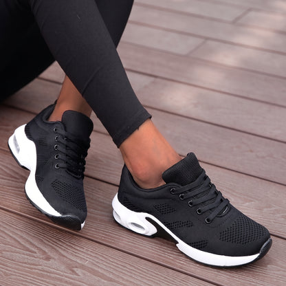 Women's Sneakers with Air Cushion Sole and Lace-Up Closure